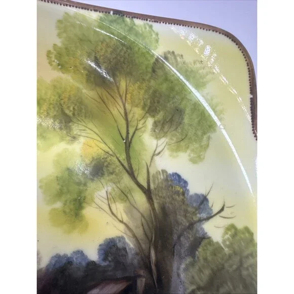 Vintage NORITAKE Morimura Japan Hand Painted Double Pierced 2 Handle Bowl - Picture 4 of 11